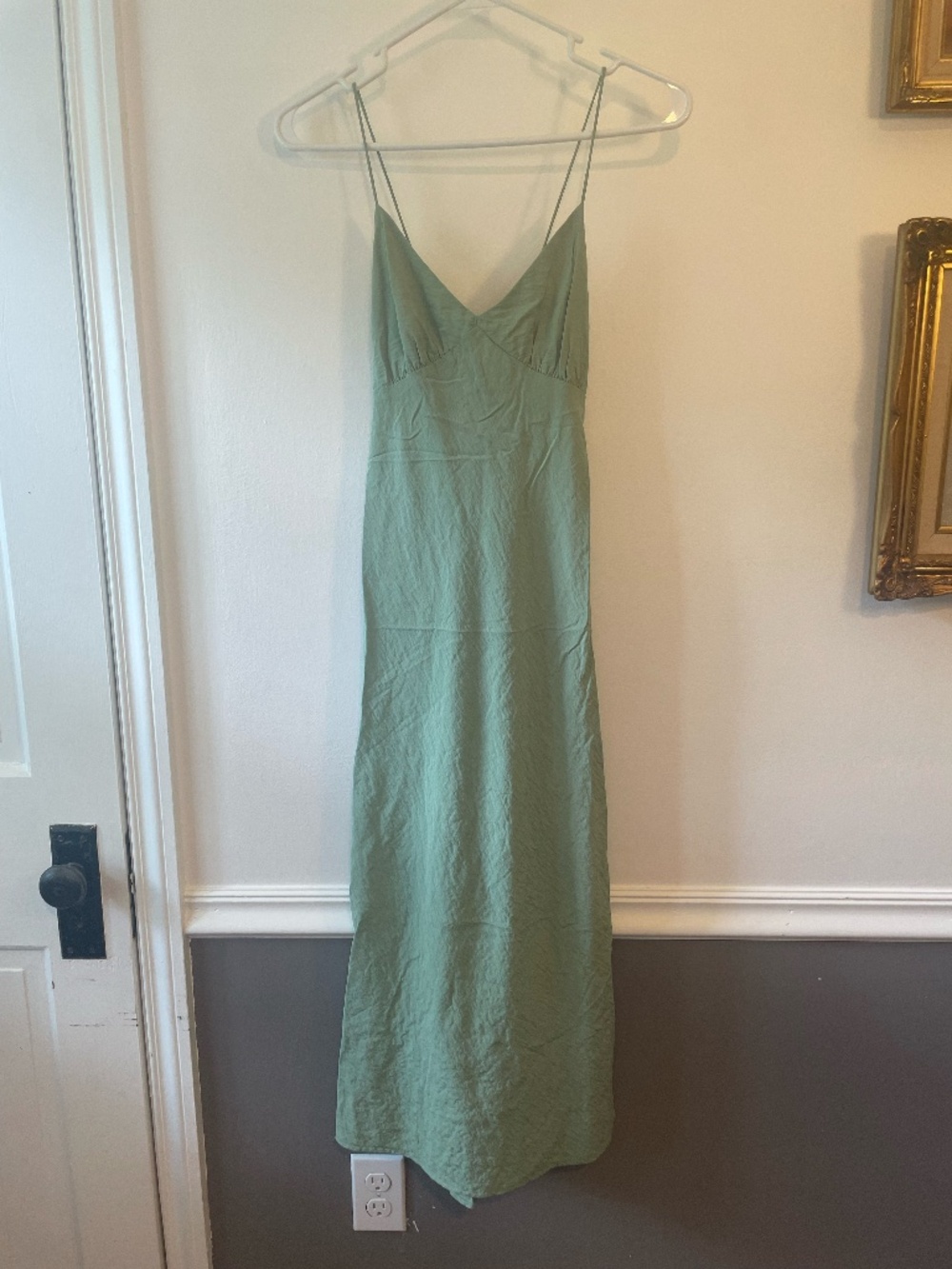 Madewell sage green slip midi dress size 0